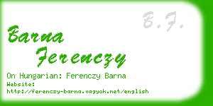 barna ferenczy business card